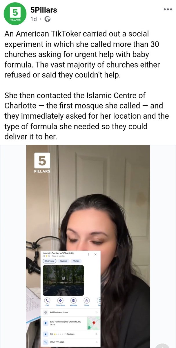 Tiktokユーザーのある社会実験が話題になっている。

宗教施設に「赤ちゃんがいるのですが、ミルクを切らしてしまったので助けてもらえませんか」と電話し反応を見るというもの。30程のキリスト教教会に電話をしたが大多数が支援拒否。しかしモスクに電話したところ、何も聞かず即支援を申し出た。
→