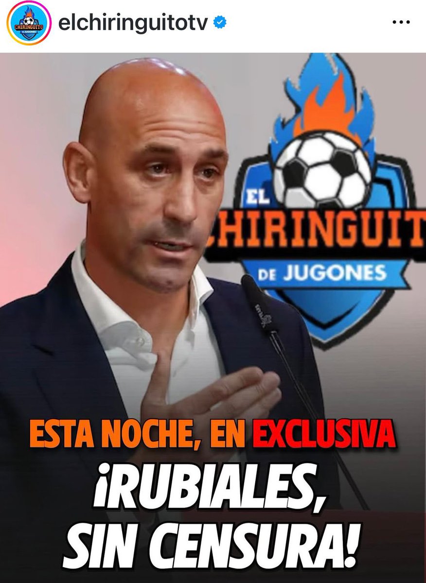 Ya estoy preparado para ver y escuchar al señor RUBIALES con <a href="/jpedrerol/">Josep Pedrerol</a> en <a href="/elchiringuitotv/">El Chiringuito TV</a> SIEMPRE LOS PRIMEROS …