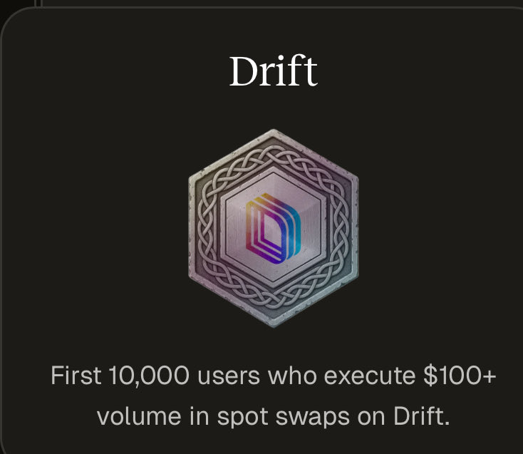 The <a href="/DriftProtocol/">Drift</a>  badge on <a href="/Titan_Exchange/">Titan</a> is now live. 

titan.exchange/@Kro3