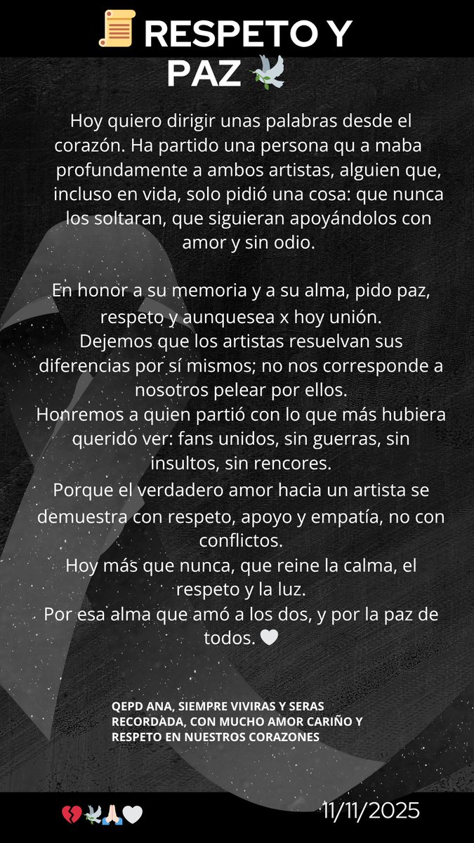 Así como ah nosotras del #TeamPajaritas nos molesta muchas cosas, se qu al #TeamCaramelo también, y a las #Caramelyk como siempre cargando un peso y luchando con una guerra.

Eso no debería de pasar x qu x mucho qu ambos teams tengamos un favorito tendría qu haber respeto.