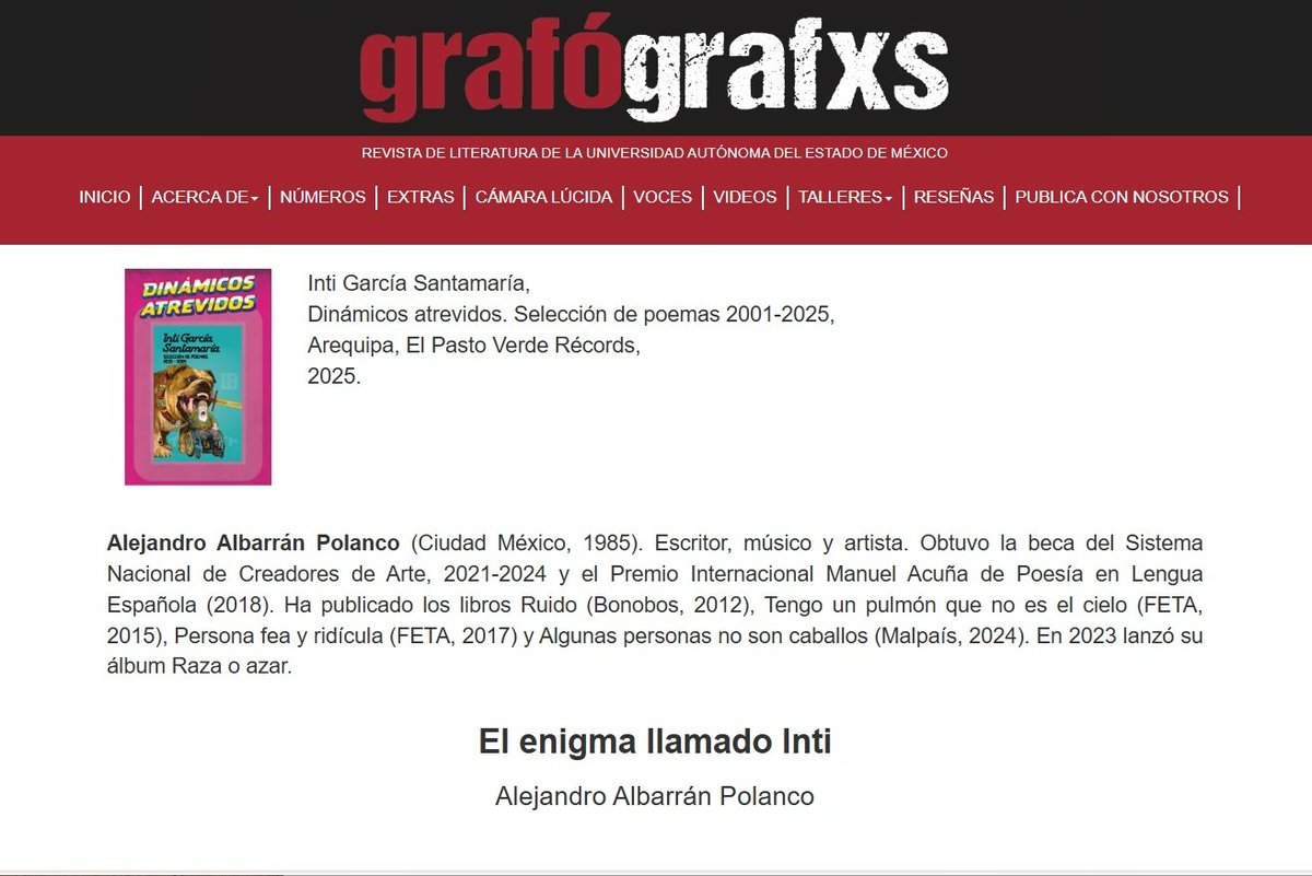 intigs's tweet image. Dios, te pedí un texto para la presentación de mi libro y me diste la carta de amor más bonita que me han escrito en esta vida.

grafografxs.uaemex.mx/?p=r_santamaria