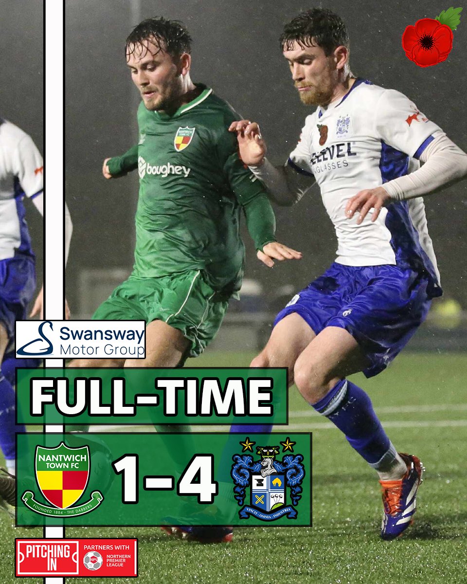 TheDabbers's tweet image. FULL-TIME: Nantwich Town 1-4 Bury FC. 2 for Stepans, 2 for Evans, 3 points for Bury. Thanks for your attendance in the horrible weather.