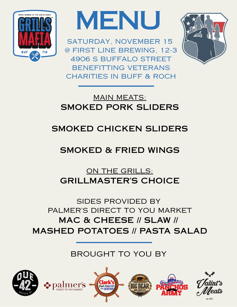 This Saturday!

Come join us @ First Line Brewing in Orchard Park

Great food, drinks, and company 🔥