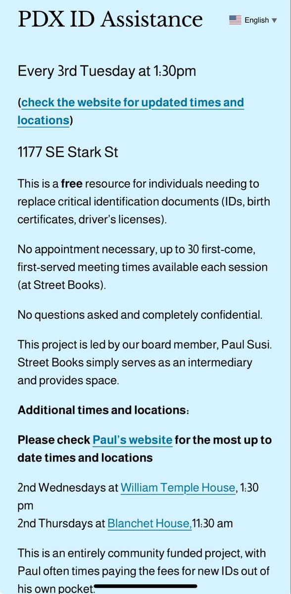 free PDX ID assistance! 🩵 streetbooks.org/pdx-id-assista…