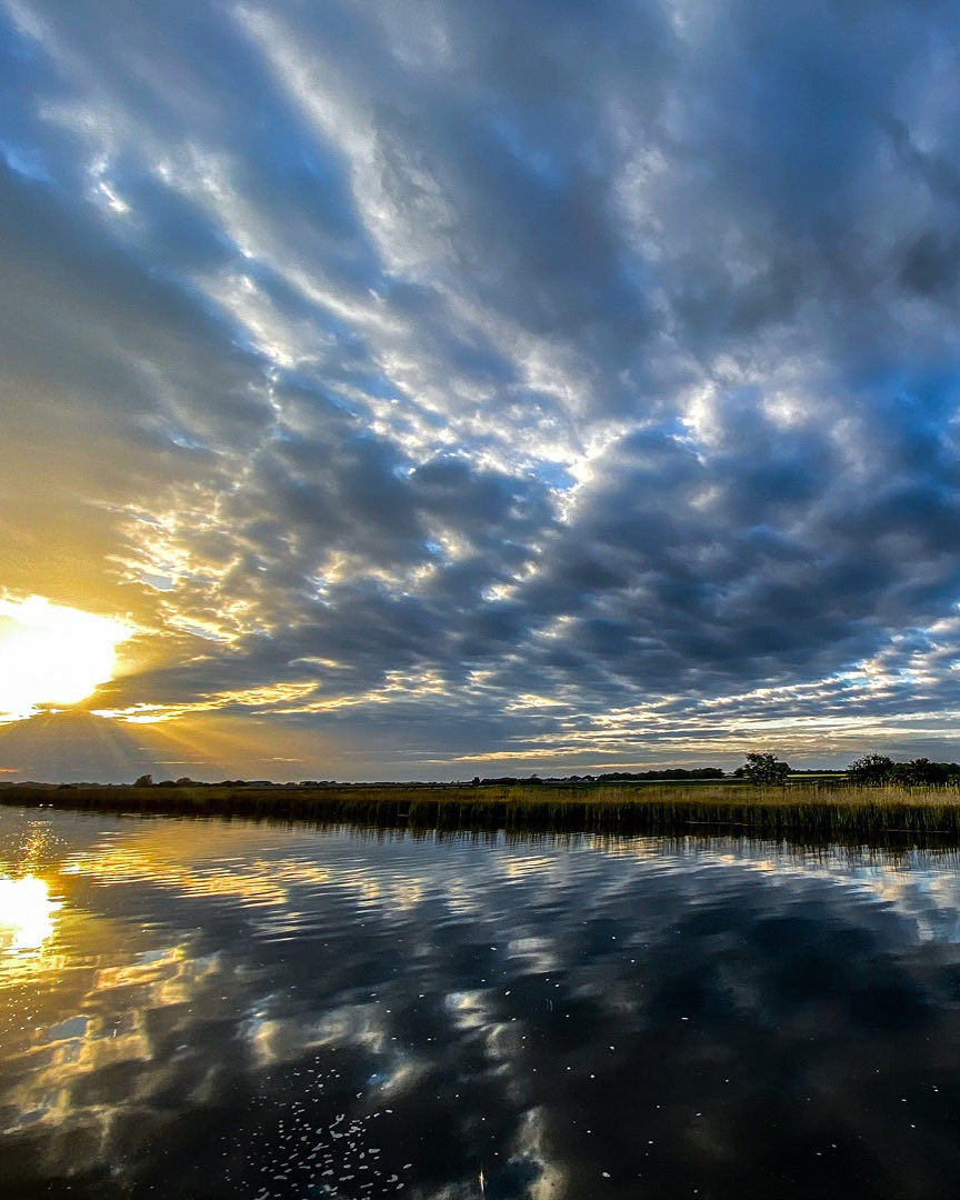 The Sun is setting on the Norfolk Broads…