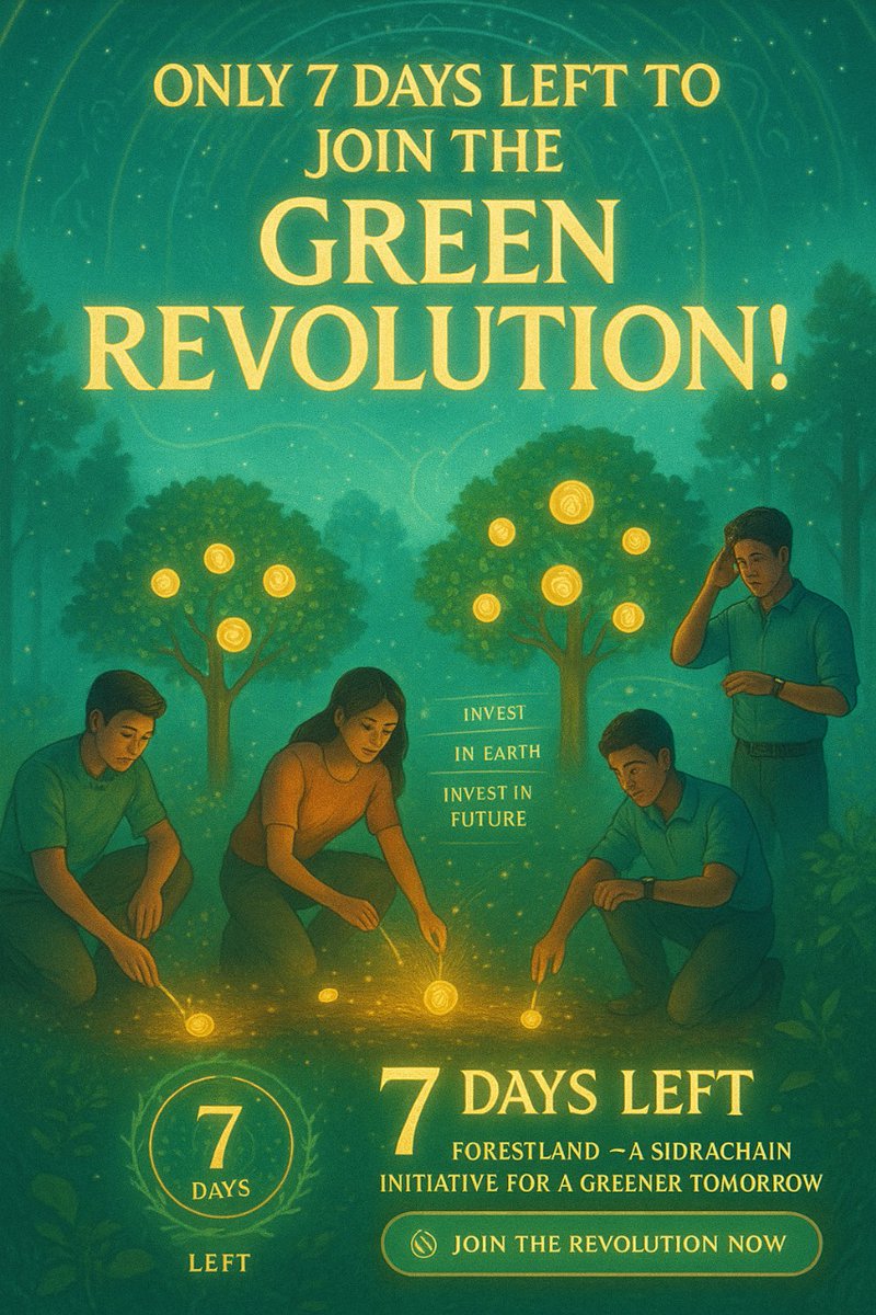 AsifAnsari83683's tweet image. &quot;Only 7 Days Left! 🌱 Join the ForestLand Revolution—plant seeds, save the planet, and secure your investment in a greener future with Sidrachain!&quot;
sidrastart.com/project/39d1dd…

#Fotestland #CryptoAwareness #CryptoRevolution #GraffxGULF #SidraChain #SidraFamily #ClimateAction #Sidra