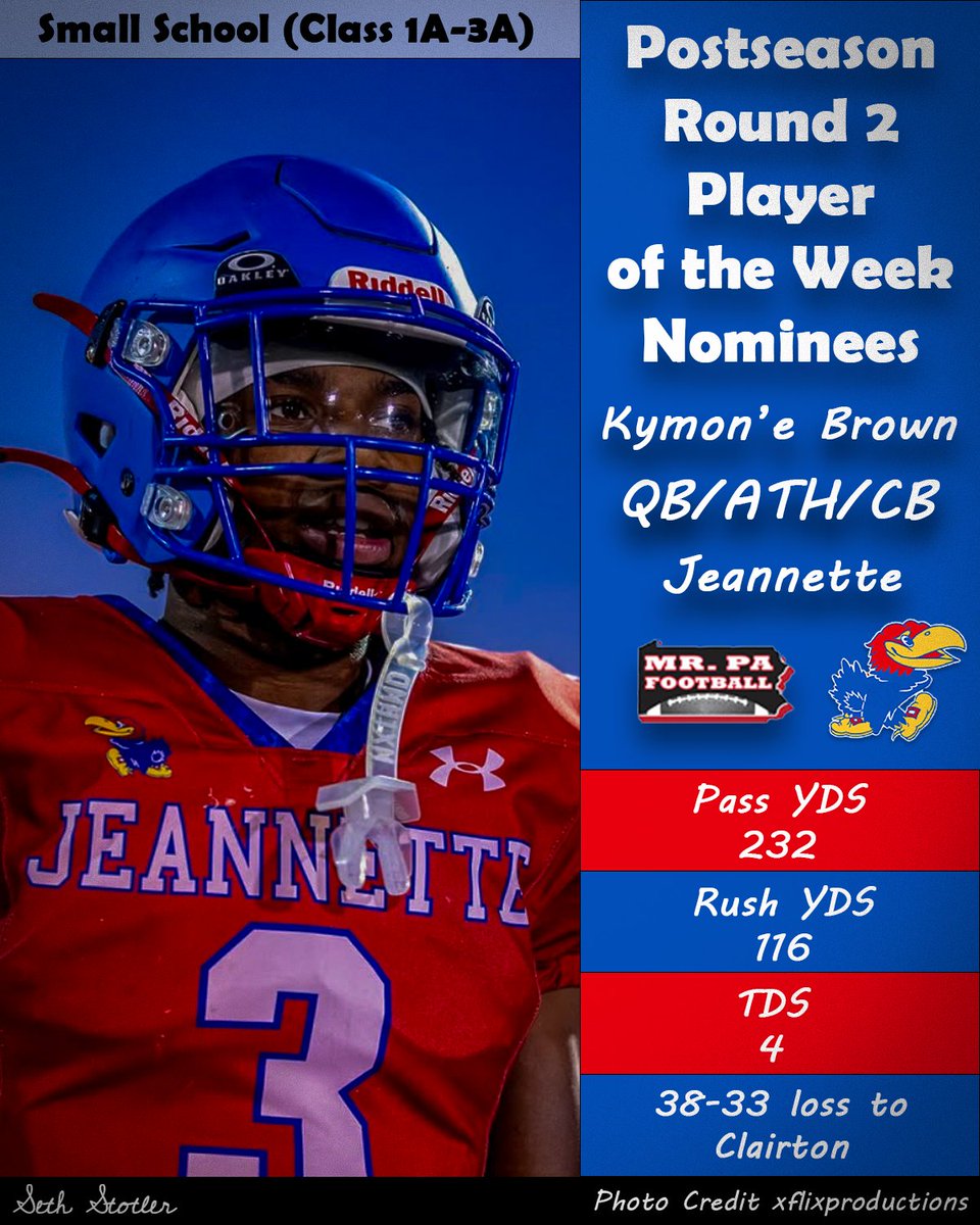 Cast your vote now for the Postseason Round 2 Player of the Week in the Small School category. mrpafootball.com/mr-pa-football…
<a href="/Bgilliland24/">Brendan Gilliland</a> <a href="/KymoneBrown/">Kymone Brown</a>