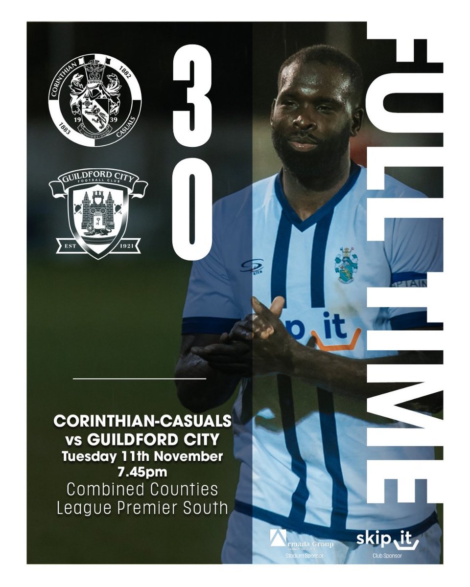 A dominant Casuals performance and a result to match. Andre Coker's first-half double was followed by a second-half header from Clayton Afonso.

Three welcome points.