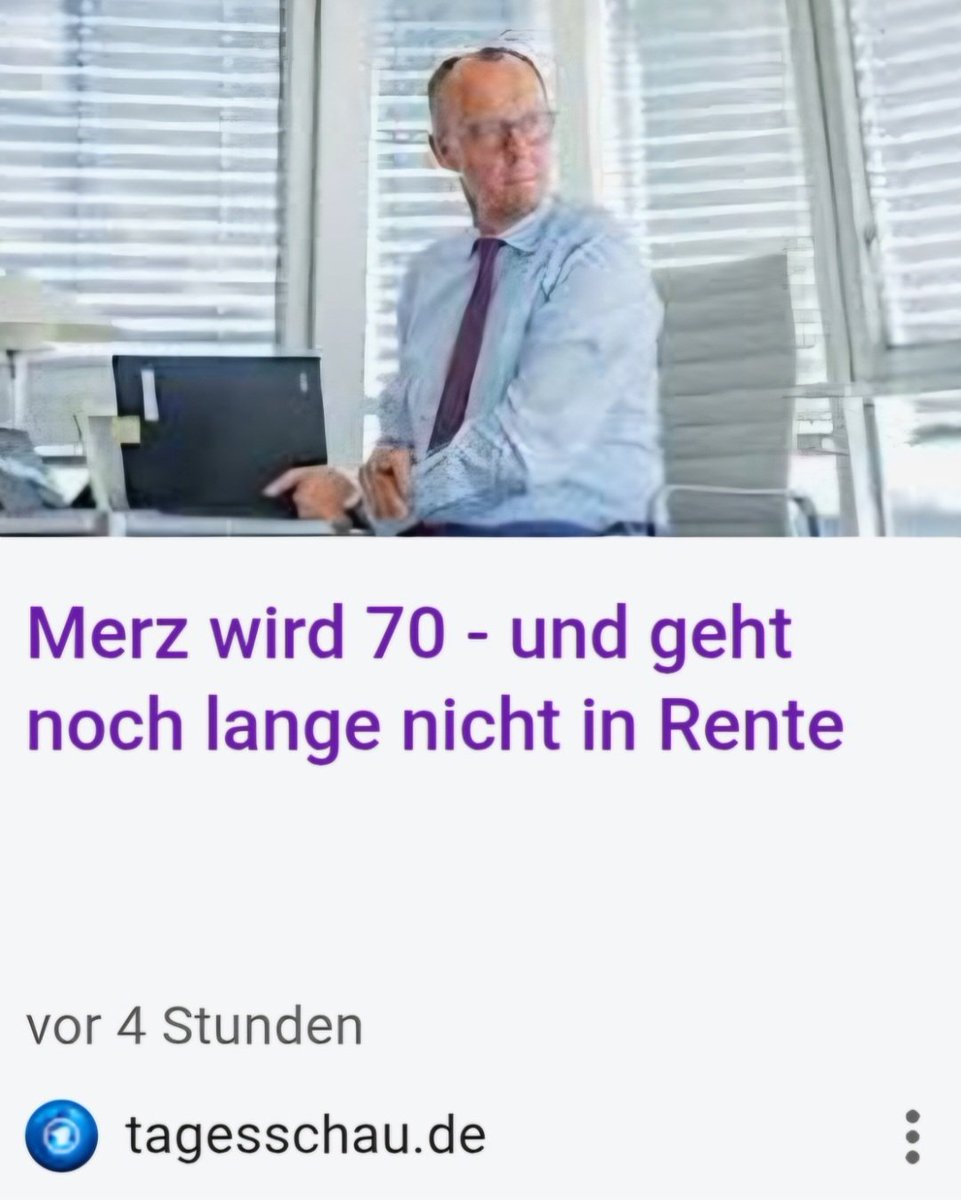 Ich wünsche Merz zu seinem Geburtstag die sofortige Rente!
Was wünscht ihr ihm?