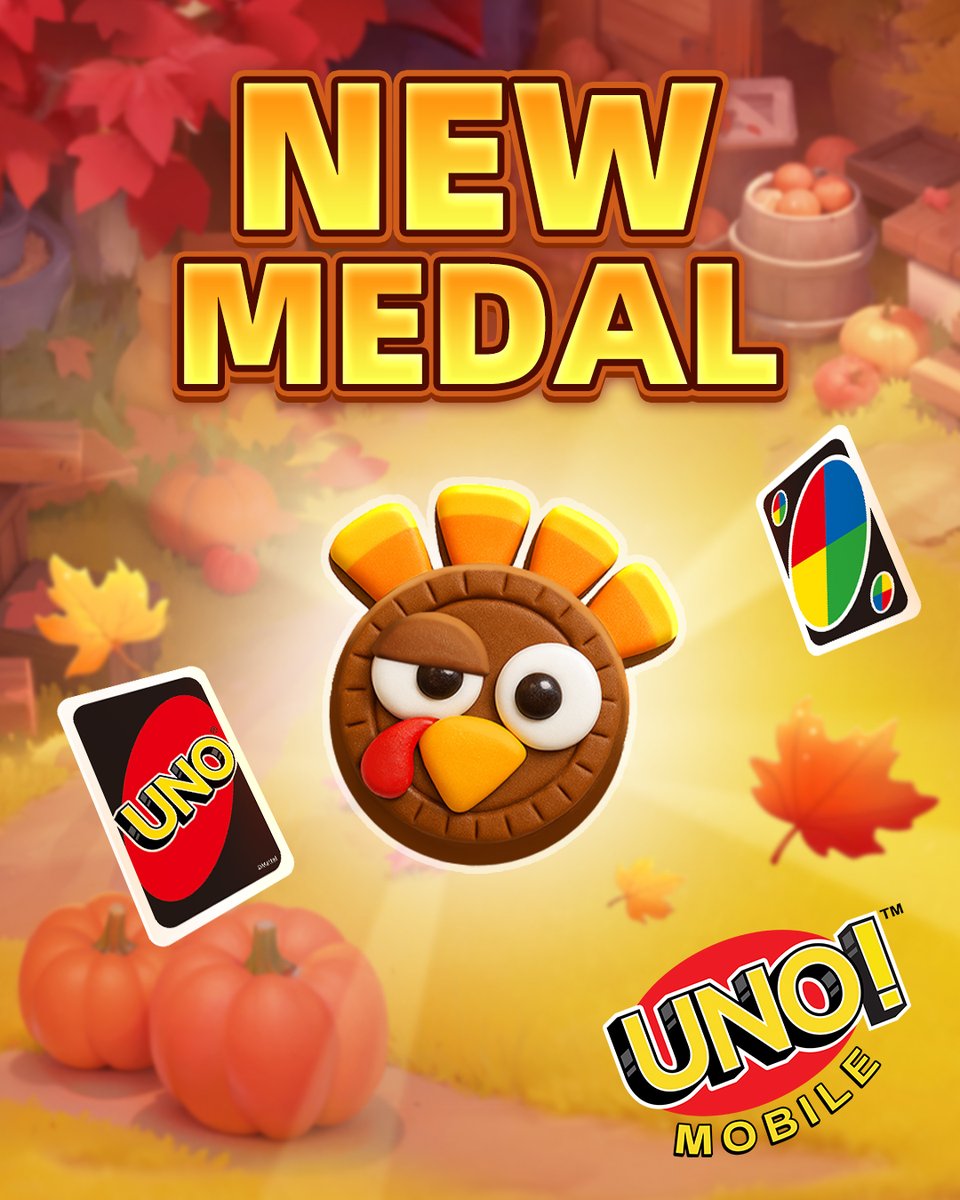 UNOMobileGame's tweet image. ✨New Medal ✨

🍂 Sweet crispy goodies await! Join the baking party this fall with friends now!
🍪 Complete delicious cakes to earn this limited medal, featuring Cookie Gobble!

👉 𝐏𝐥𝐚𝐲 𝐍𝐨𝐰: bit.ly/UNOMobileTWGlo…

#UNOMobile #UNO #BakingPartners