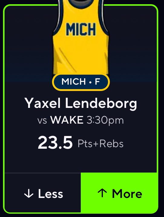 CBB Tuesday Play:🏀🚨

Yaxel Lendeborg O 22.5 PR

Collab W <a href="/KadeBets/">Kade</a> 👨‍🍳

Drop a ❤️ if ur tailing!

The #1 transfer from last year’s transfer portal should be starting for the first time this season after coming off of the bench for precautionary reasons last game. Sources say he