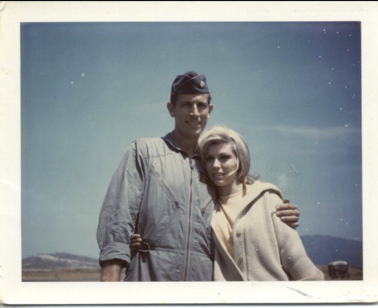 PaigeV19's tweet image. Ms. Sinatra, Thank you for your lifelong support of our vets. You have never wavered. Below you and my Dad, your pilot, on your 1967 USO tour in Vietnam ❤️