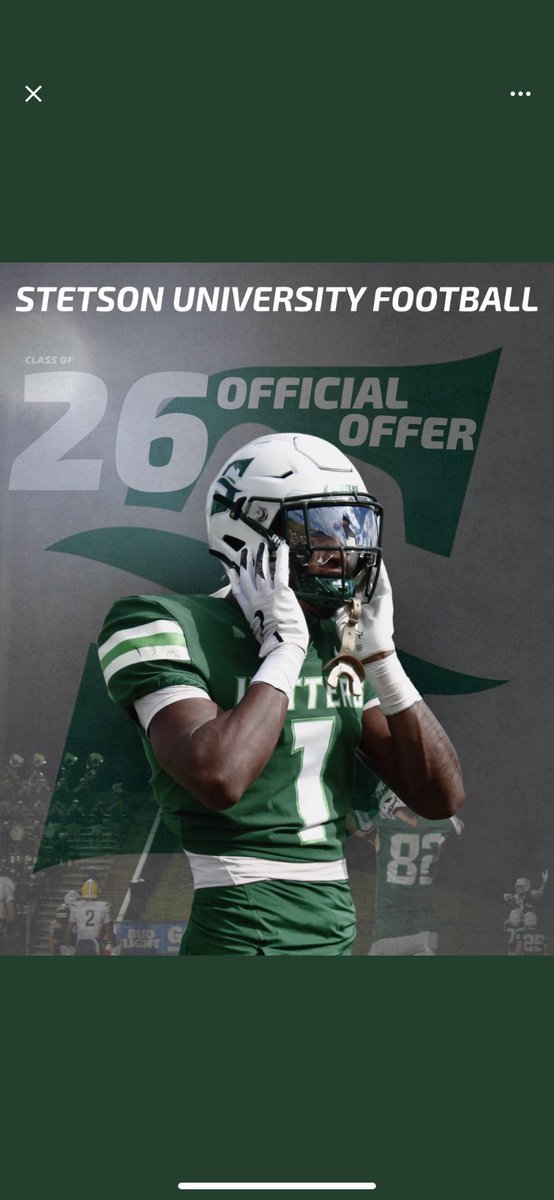 After a great conversation with <a href="/CoachKLBs/">Dustin Kincaid</a> Im blessed to receive an Division 1 offer from Stetson University 
#AGTG <a href="/PaigeAnders/">Paige Anders</a> <a href="/NWCC_Football/">Northwest Football</a>