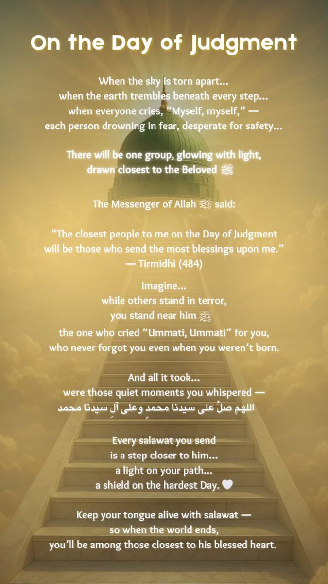 DhikrandSalawat's tweet image. One of the greatest gifts and benefits of sending salawat is that we will be the closest to our beloved and loving Messenger ﷺ🌹 - closest to him ﷺ, read that again ❤️