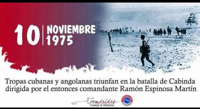 La victoria en #Cabinda, alcanzada con el apoyo decisivo de #Cuba, consolidó la integridad territorial angoleña y marcó un hito en la historia de la cooperación Sur-Sur. Demostró cómo la solidaridad internacional puede defender los principios de autodeterminación y justicia.