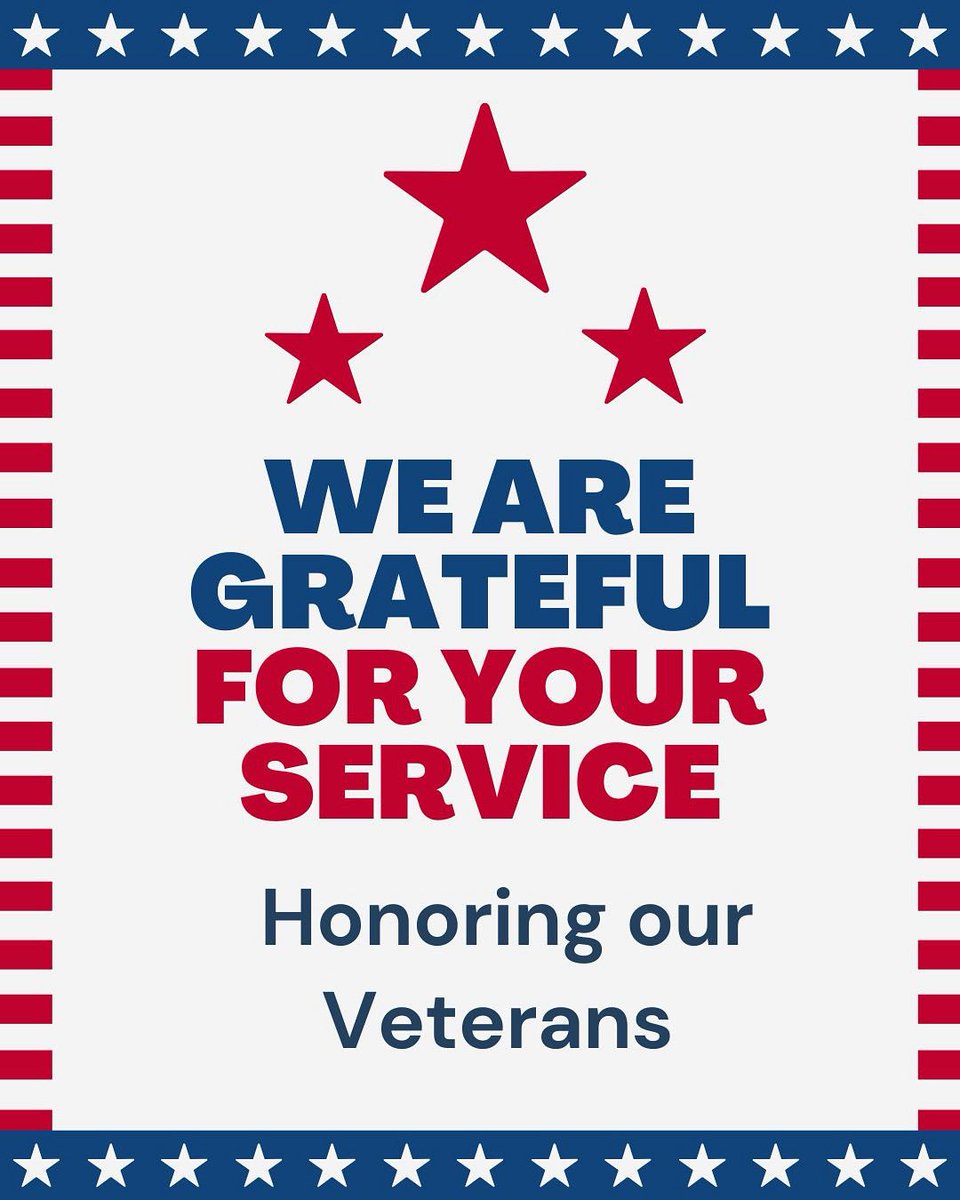 🇺🇸 Honoring Our Veterans 🇺🇸

Today we pause to honor the brave men and women who have served our nation with courage, dedication, and sacrifice. 

Their commitment to protecting our freedoms is the foundation of the peace and security we enjoy every day.

I’m especially grateful