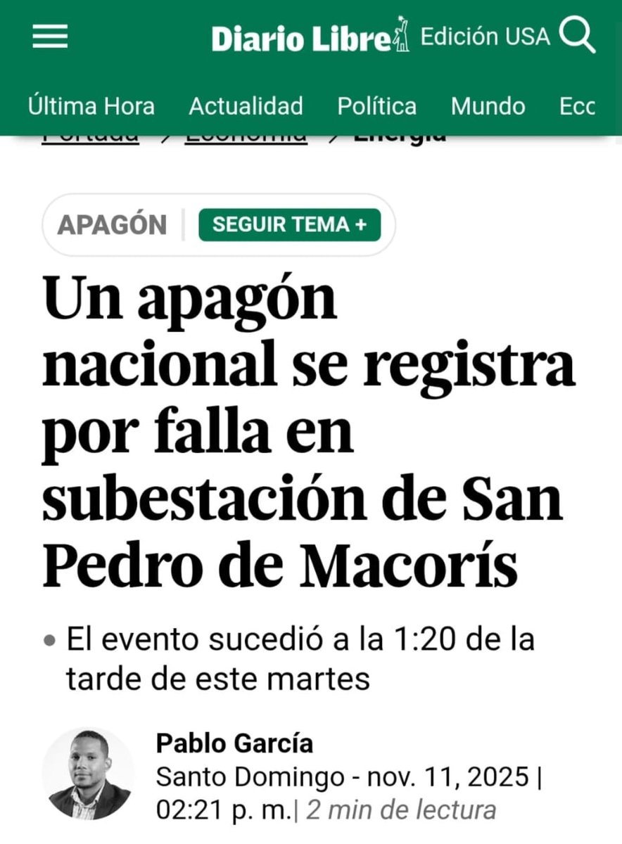 hiponunez's tweet photo. El SENI tenía mucho tiempo estable con dos o tres eventos diarios siempre  manejables, pero sin llegar al extremo del Black Out.  Según reportes preliminares el BO se originó en el este, delastrando 591.74 MW, de los cuales 434.18 MW corresponden a Energía Solar, un 73.4%. Ojo con esto, siempre lo he advertido.

Aunque debermos esperar el informe final, lo extraño es que el sistema no haya desacoplado la isla Este y dejara interconectada las demás, con el ajuste natural del deslastre automático de carga (DAC).