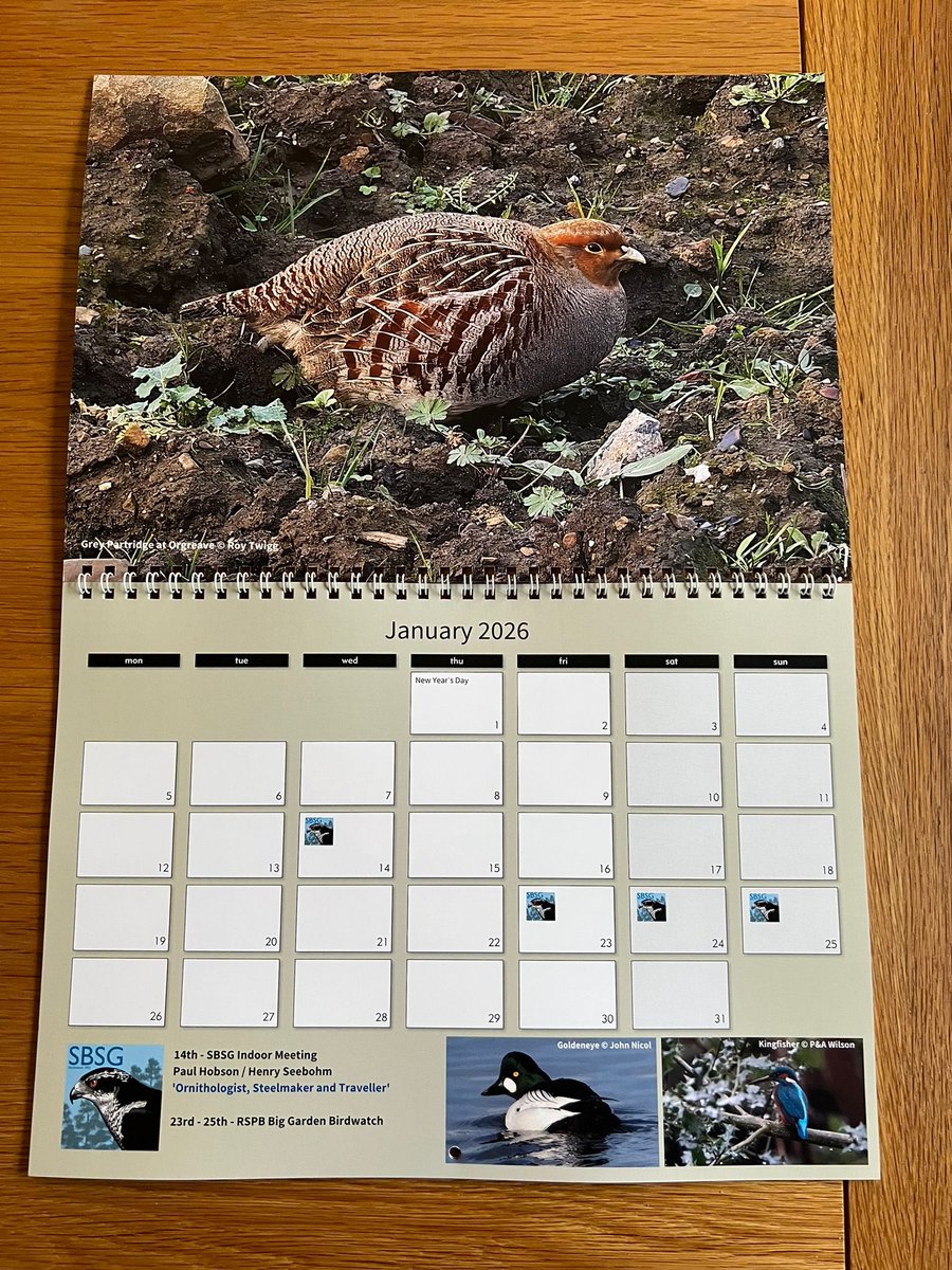 The SBSG 2026 Calendar is back from the printers and will be on sale at tomorrow’s Indoor Meeting - minimum donation £5. 

Please bring the correct cash amount!