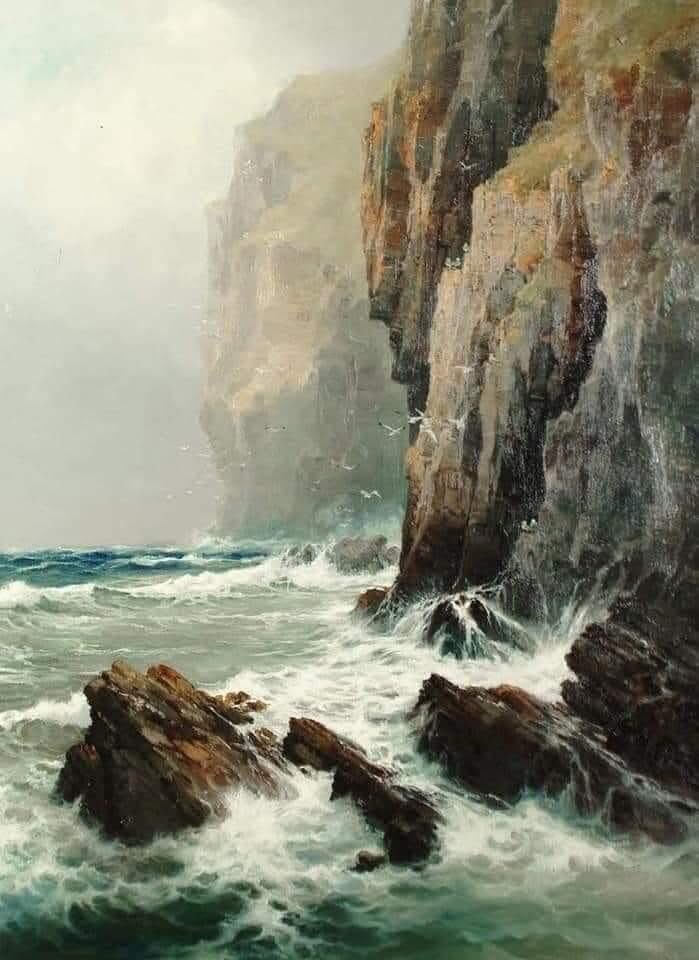 Arteymas_'s tweet photo. Olas rompiendo contra acantilados Rocky"
Óleo sobre lienzo - 100.5 x 75 cm
Creado; sin cita
Por Pintor Británico.. Arthur Reginald Smith (1871-1934) https://t.co/xAbMMLT34G