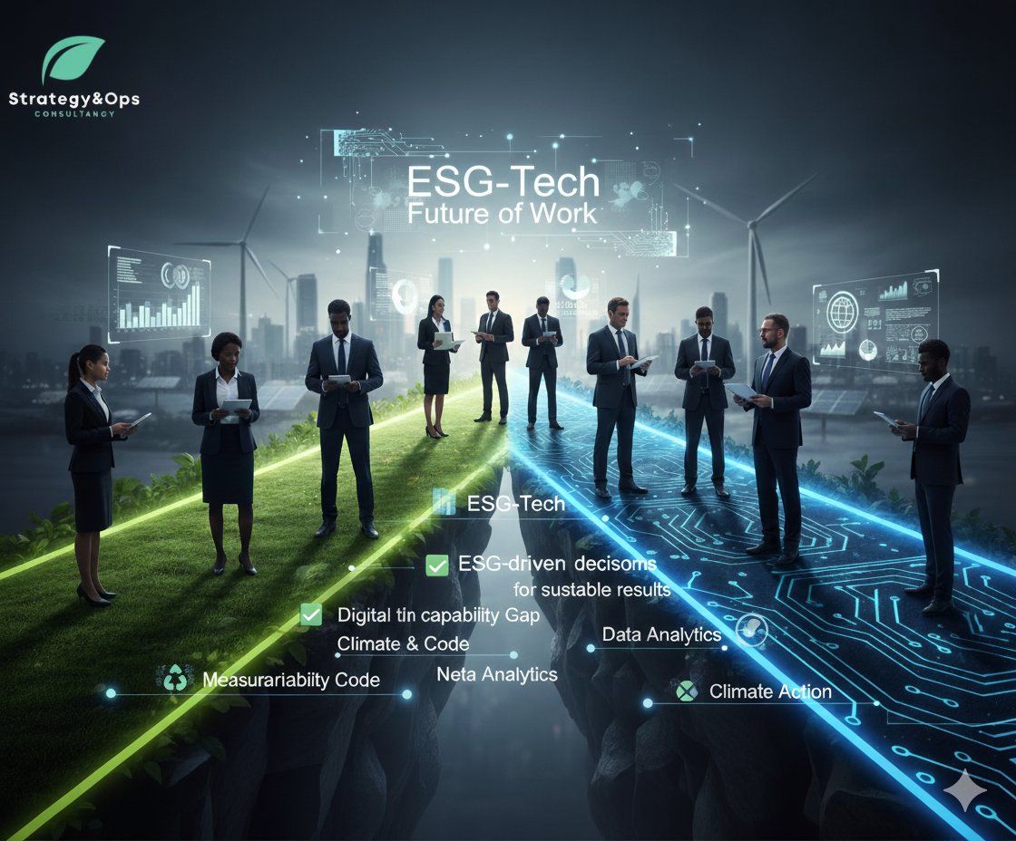 StrategyAndOps_'s tweet image. The ESG field has a new challenge: the digital skills gap.
 AI &amp;amp; data are now essential for sustainability leaders.
 We help organizations build ESG-tech capability for 2025 &amp;amp; beyond.
 👉 Learn more: strategyandops.net.
 #Sustainability #ESG #DigitalTransformation