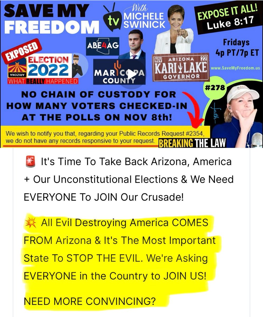 <a href="/BobFighter_45/">Bob 🇺🇸❤️🙏#45</a> 🚨Where’s the 2020 Election SHAM Investigation and PROSECUTION of CRIMINALS? Especially in Maricopa County AZ??? You have ALL EVIDENCE and FACTS!! 🦗🦗🦗
Are you protecting all of the swamp creatures and their corrupt system? 
Destroying America is their agenda! 
<a href="/AGPamBondi/">Attorney General Pamela Bondi</a>