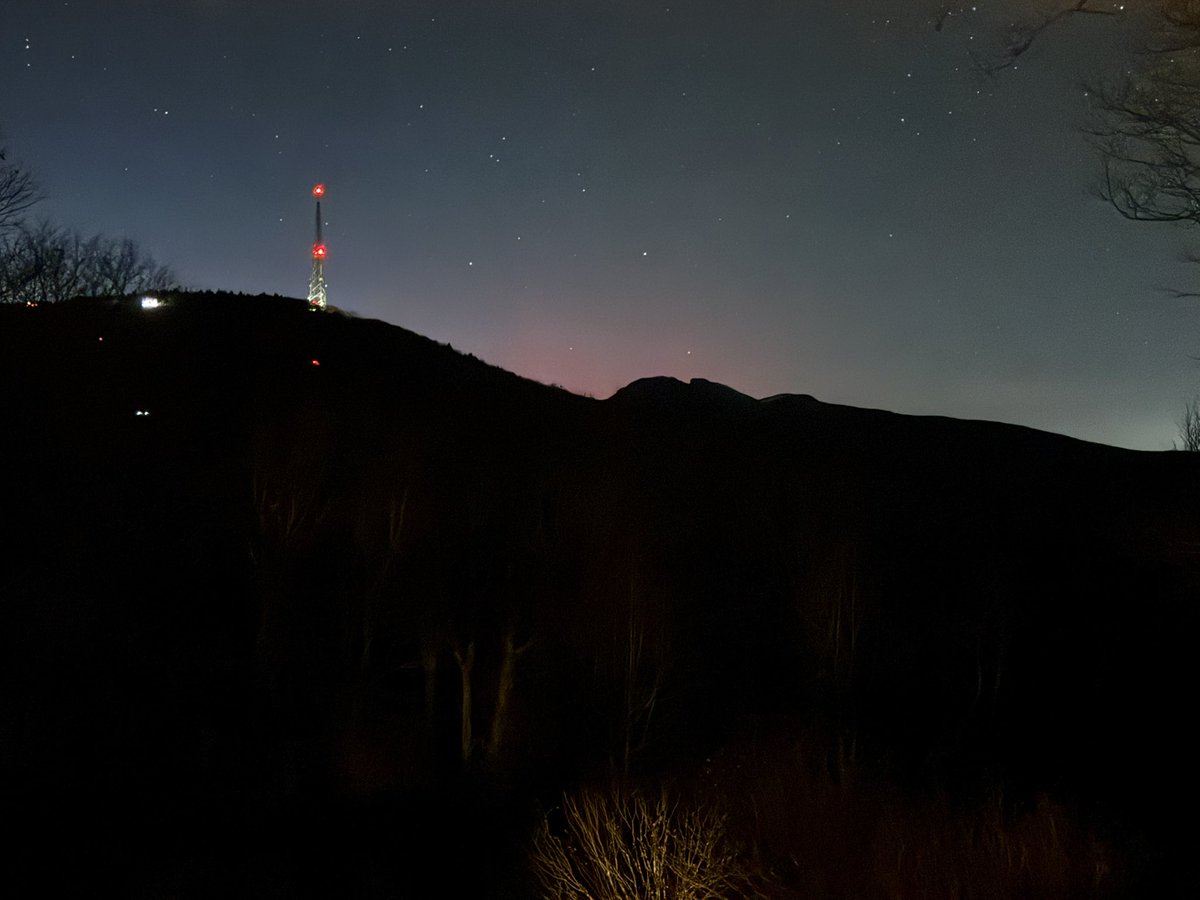 FAINT AURORA OVER GRANDFATHER MOUNTAIN NC