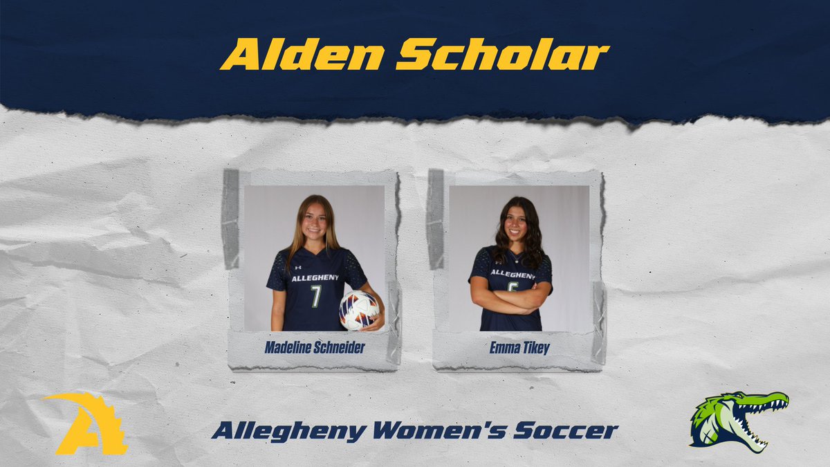 AlleghenyWSoc's tweet photo. We’d like to give a huge shout out to our 6 Distinguished Alden Scholars and Alden Scholars!

Distinguished Alden Scholar’s are students who have achieved a grade point average 3.80 or higher. While Alden Scholars are students who have achieved a 3.50 or higher. https://t.co/gVgKqxxCdz