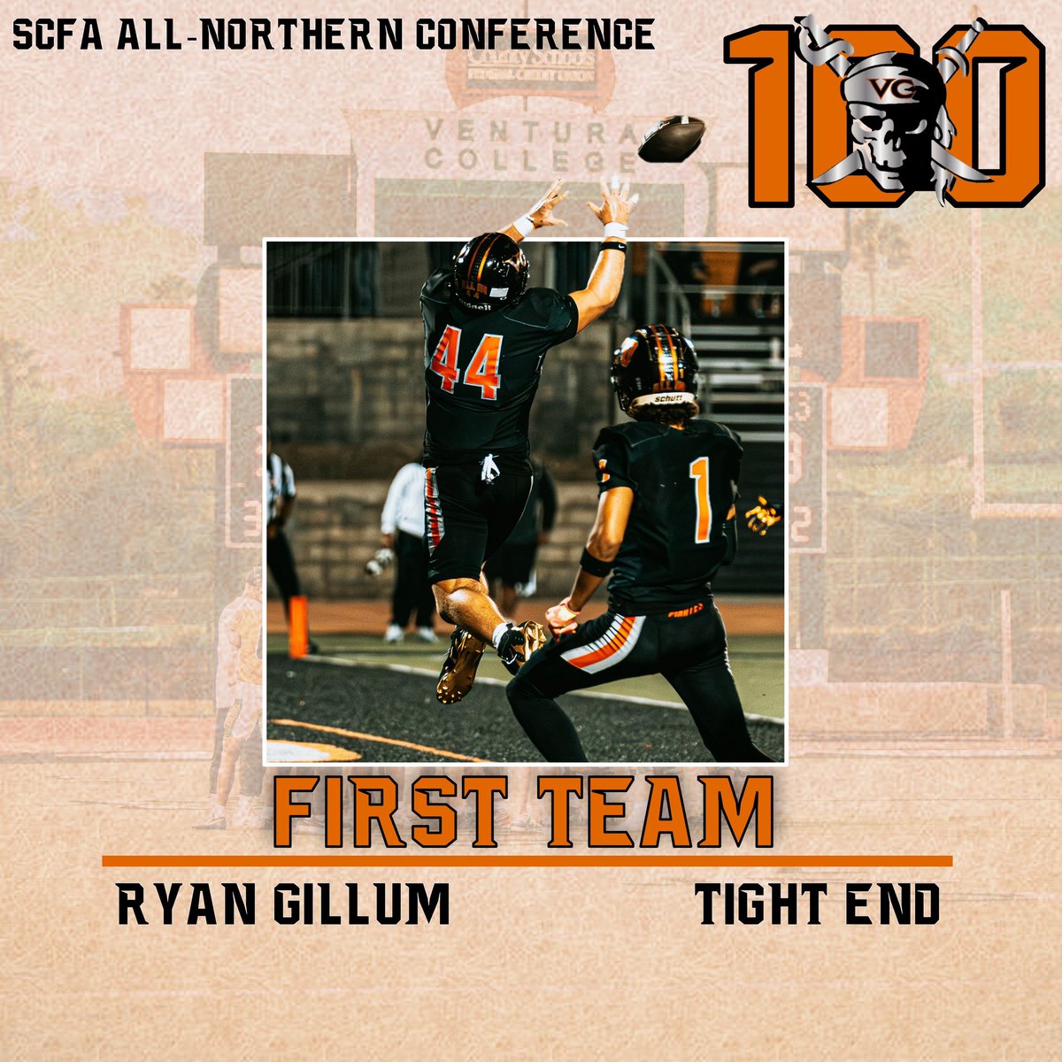 RyanGillum1's tweet image. Thankful to be unanimously voted for first team all conference!! #VCFF #D1JC