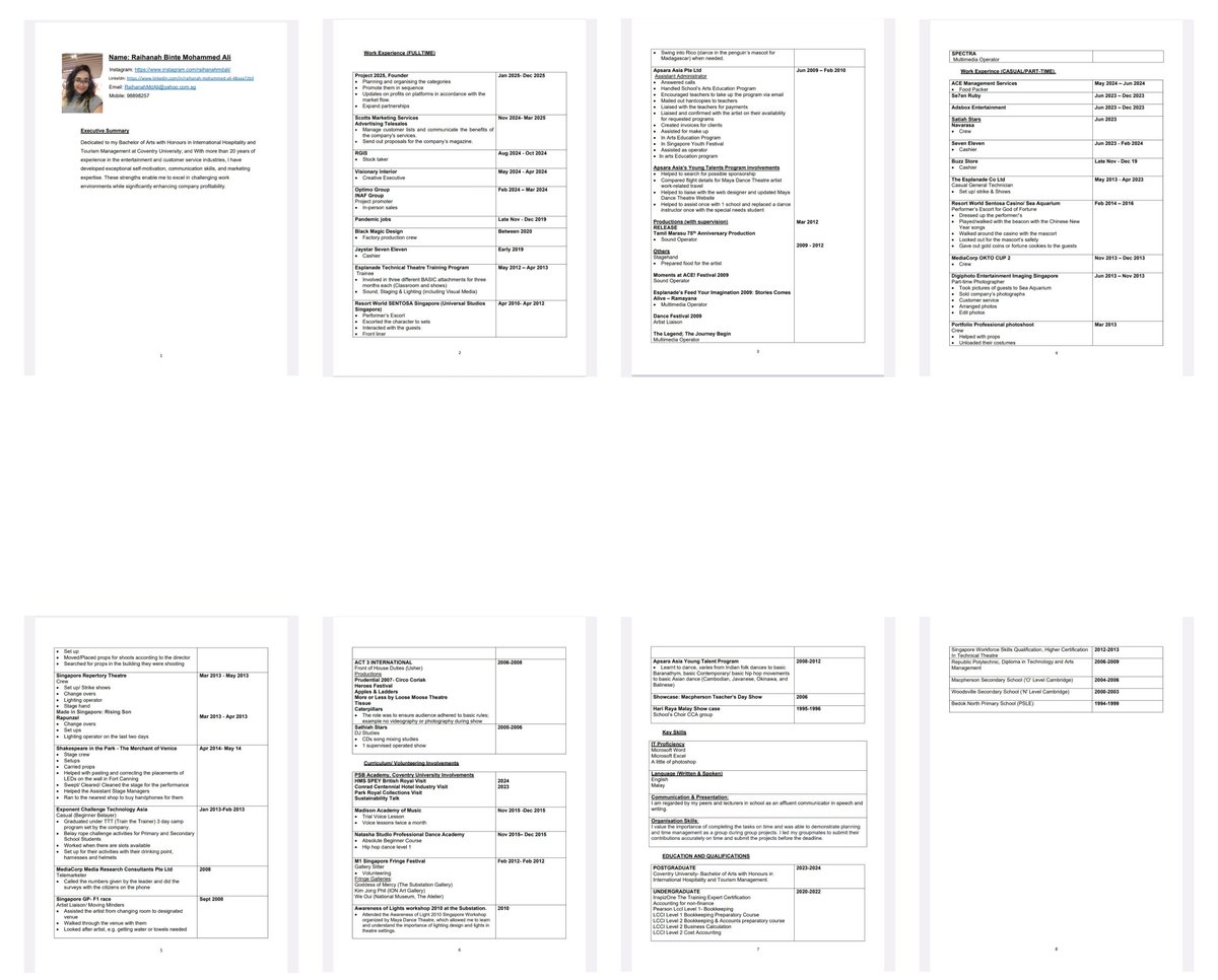RejectAnoxify's tweet image. Raihanah&apos;s CV 2026