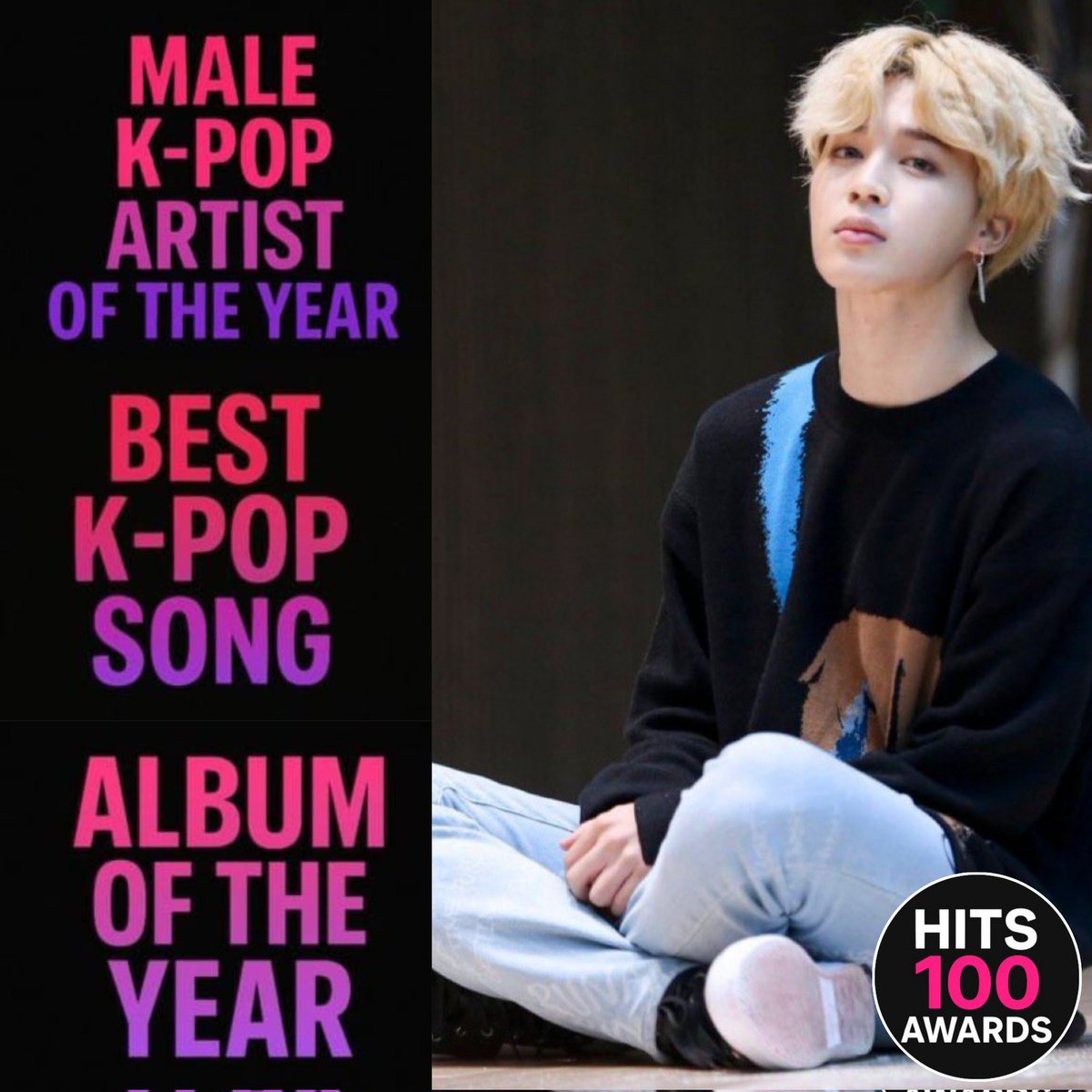 🗳Premios Hits 100 2025 #Hits100Awards

✨ No te olvides de pasar a dejar tus votos a Jimin🏃🏻‍♀️
 
🔸Está nominado en 3 categorías.

🔸 La votación es ilimitada, así que vota cuantas veces quieras.

🚨Últimos días!! 🚨 

✅Artista Masculino K-Pop del Año

📌poll.fm/16037812