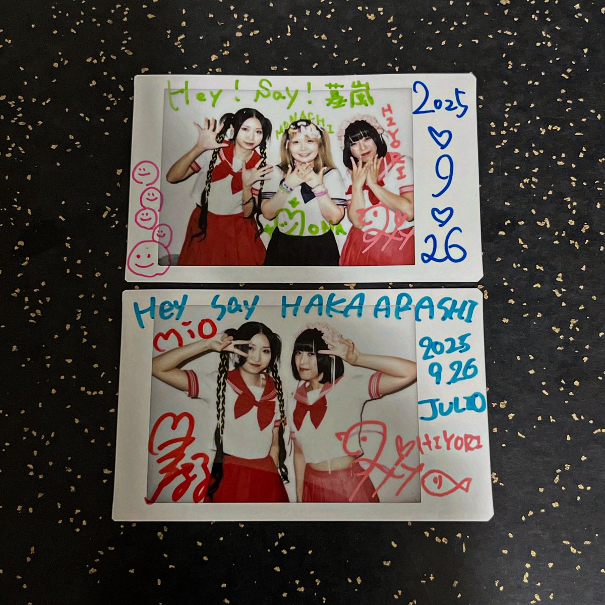 TheTrueAsgard's tweet photo. New arrival:
Heisei Haka-Arashi (平成墓嵐) @HEISEI_ARASHI 2× kakkomi chekis from their 09/26 cheki session.
From Idol Underworld @DerekVasconi, via Tenso
#平成墓嵐 #HeiseiHakaArashi #夕月未終 #MioYūzuki #ひより #Hiyori #大場もえな #ŌbaMoena #もなち #Monachi #Cheki #IdolUnderworld https://t.co/umpEsYam6p