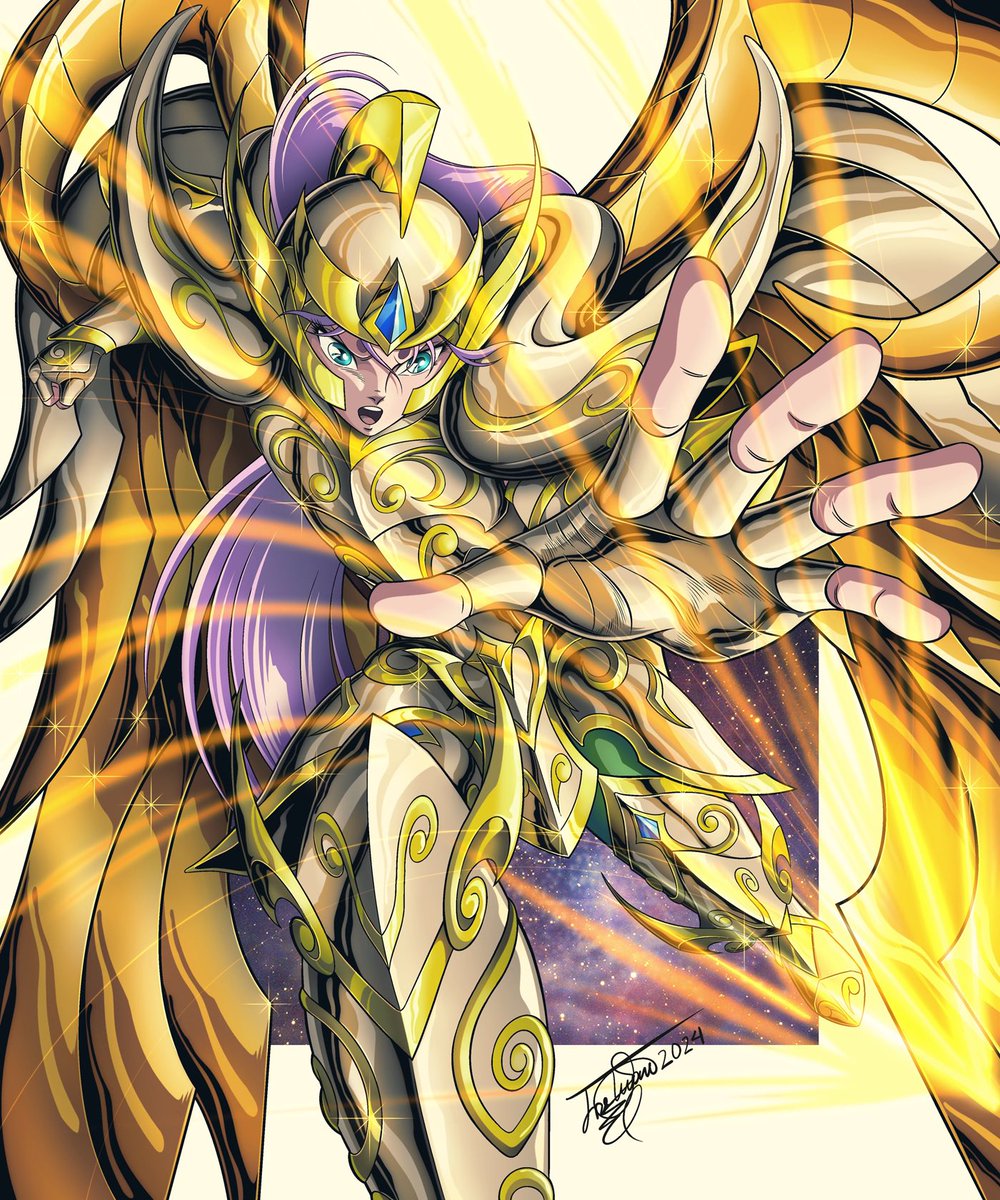 Bueno ya que nunca salió Saga pues pondré los que ya había terminado. Mû de Aries Tencent.