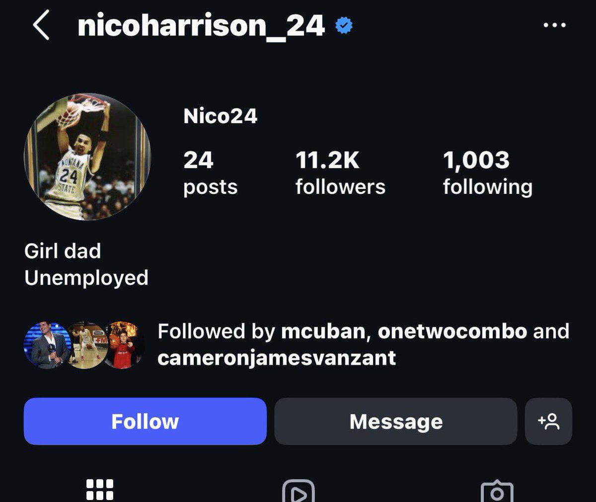 Nico’s new IG bio 😭😭😭😭