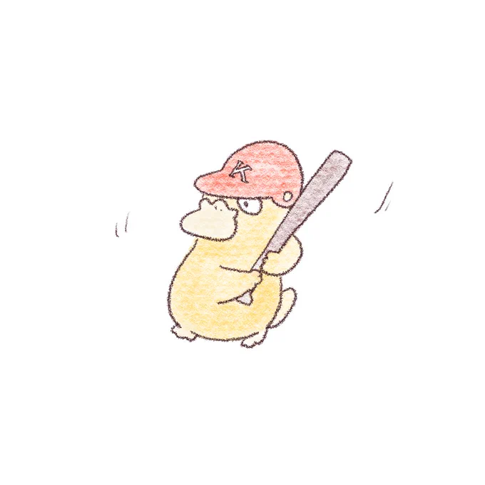 モコモコダック! コダックも冬毛になるのだろうか! #イラスト #illustration