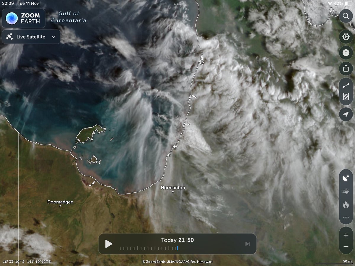 IonisedSkyWatch's tweet photo. Gulf of Carpentaria North Australia-21.40pm GMT Zoom Earth 🙀👿👹🤕😵
@TrixTur11 @2plus2equals41 #Australia #Geo_Engineering https://t.co/9dxZw14gqG