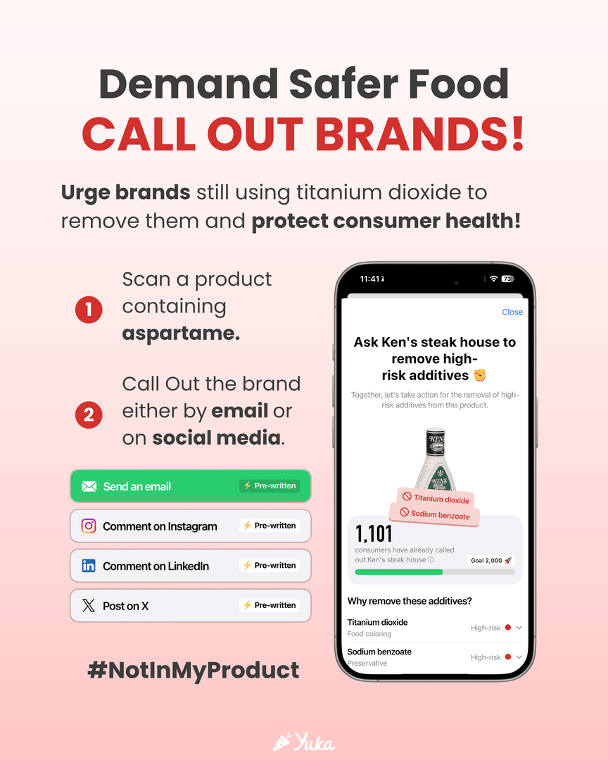 Your salad dressing may hide an ingredient banned in Europe 🚫 

Titanium Dioxide, classified as “possibly carcinogenic” (Group 2B) by the IARC since 2006 and banned in Europe since 2022, is still used in many U.S. salad dressings.

Why? Simply to make them look whiter. This