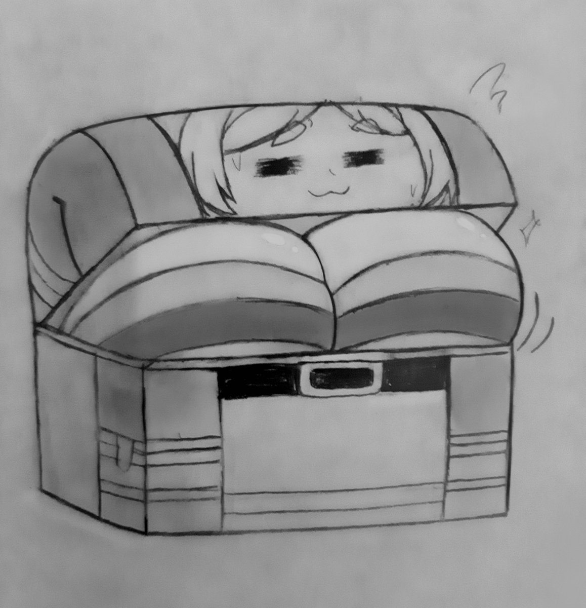 CW: Silly and weird

FINAL weird era sketch from me for now

Frieren looked in too many mimics and now she's one herself, with a "treasure chest" of her own