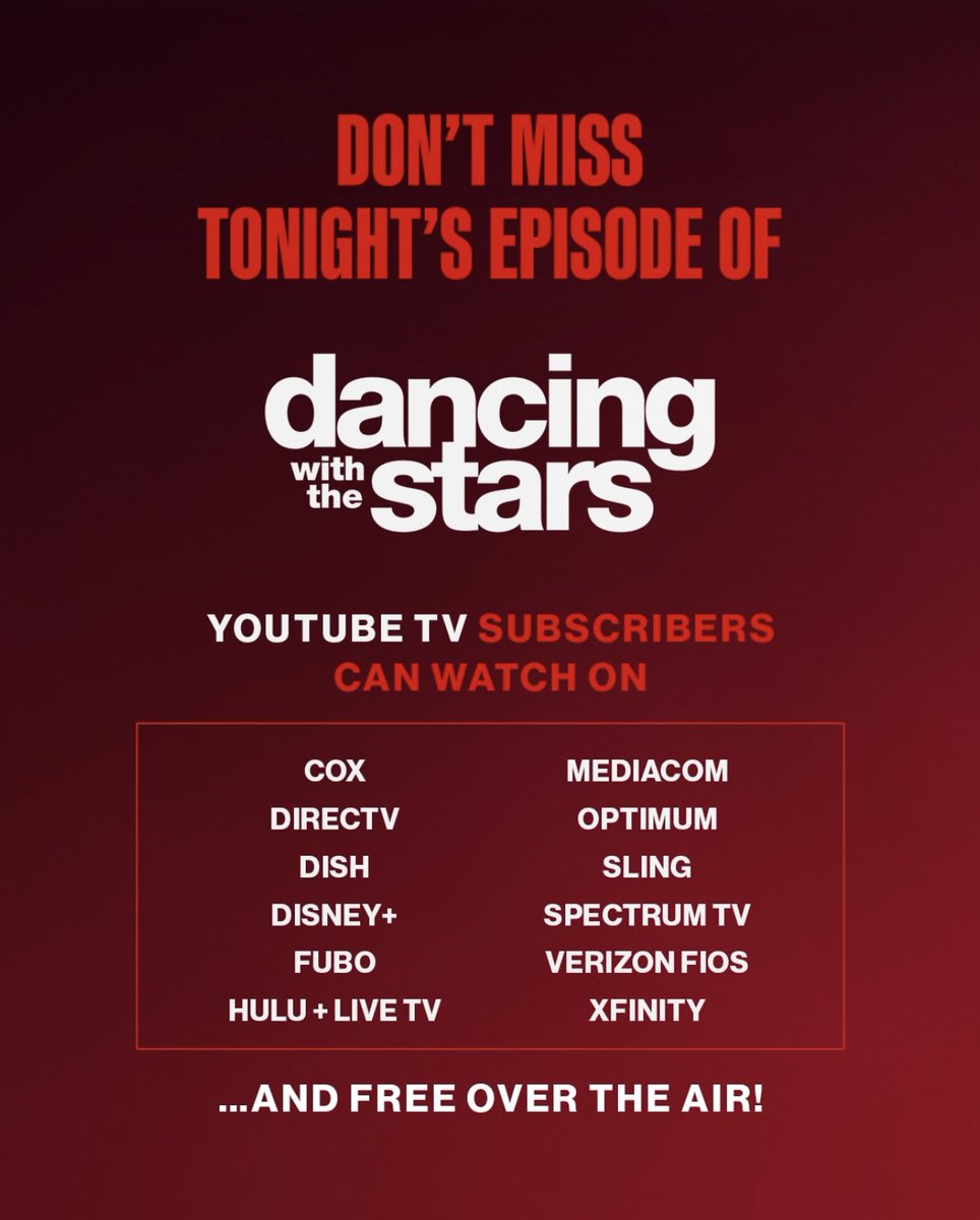 officialdwts's tweet image. YouTube TV Customers: Don’t miss a new episode of #DWTS. Go to keepmynetworks.com