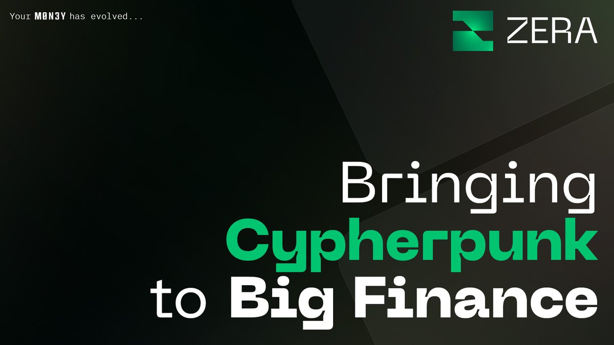 Bringing Cypherpunk to Big Finance.

Account privacy is step one. Next up is system-level privacy: private execution, public verification, so institutions keep full internal visibility while the world sees proofs, not flows.

ZERA’s Enterprise rails:

✅ Direct-deposit privacy:
