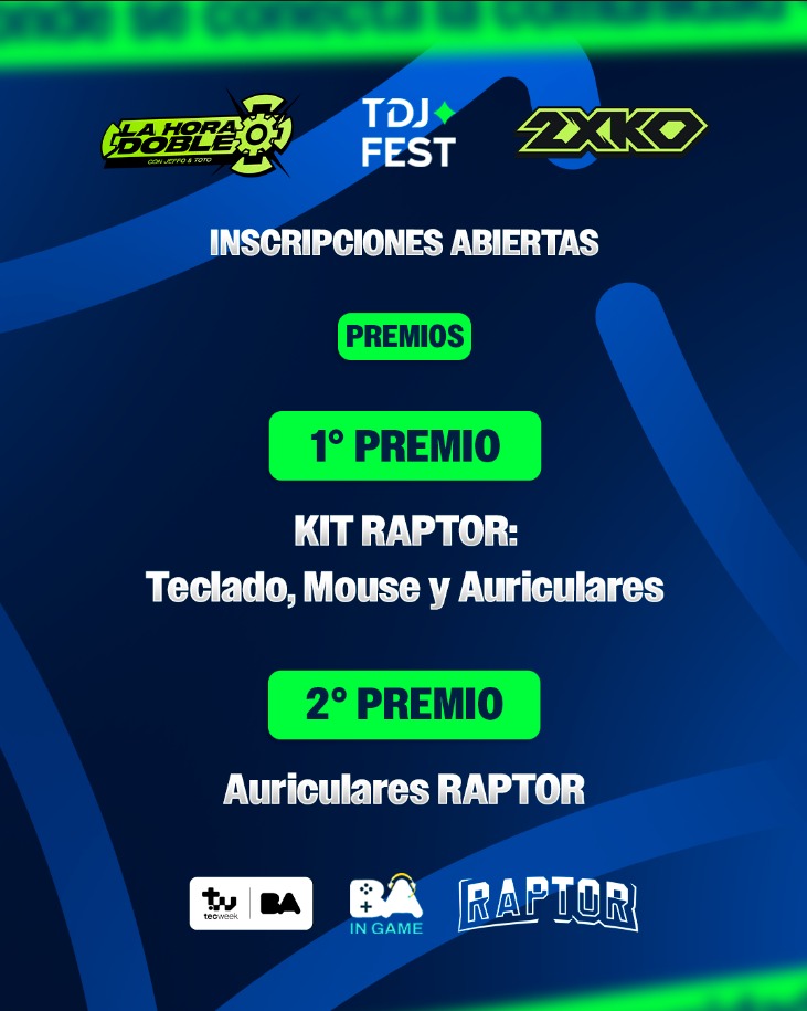LaHoraDobleFGC's tweet image. Nos sumamos a la @tecweekar junto a @TemporadaJuegos para traerles un TORNEO PRESENCIAL de 2XKO

📍 Sábado 15 de Noviembre en Centro Costa Salguero
🏆 Formato Mixto y premios al TOP 2
🎟️ Entrada libre y gratuita en bit.ly/TDJFEST25 Inscripción en persona hasta las 14:00hs