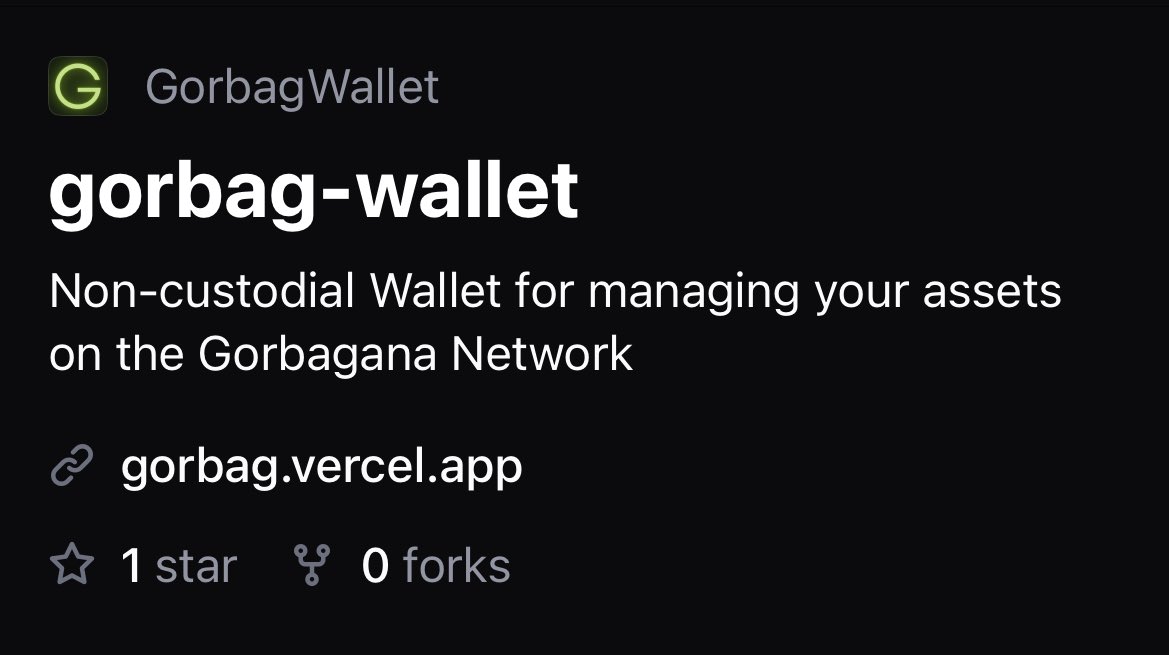gorbagwallet's tweet photo. Star the repository: https://t.co/89w9BJq0o8 https://t.co/FRfmKGfNB8
