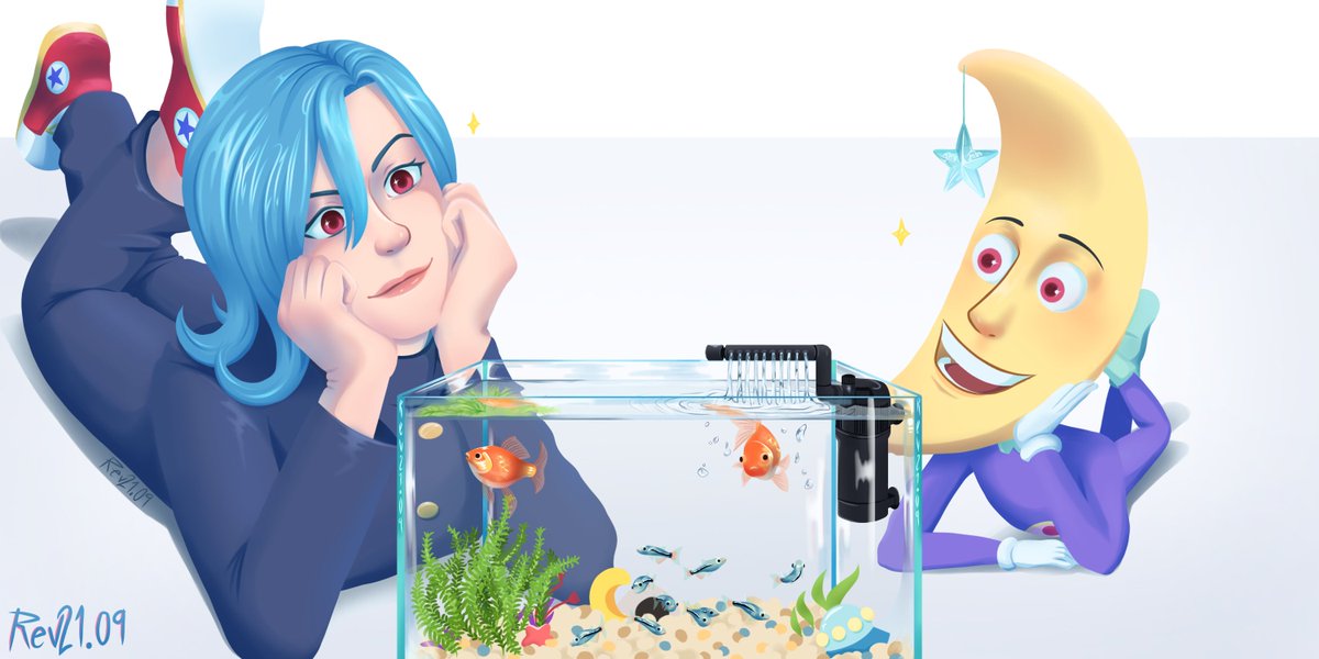 Peces dorados 🐠✨️.

Apreciando a sus mascotas, se ven muy adorables 😄💖.

🌛
#chinchikurin #ファニーペッツ #FunnyPetsAnime #FunnyPets #私の可愛さを思い知れ #ポピーザぱフォーマー #ArtistOnTwitter #fanart #digitalart #art #DigitalArtist #dibujodigital