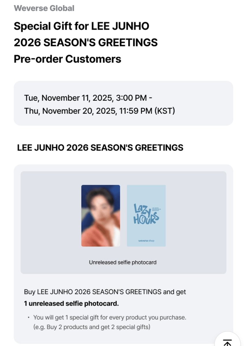 kpoponMYshopee's tweet image. [#pasar2PM|🇲🇾] 2PM Lee Junho 2026 Season&apos;s Greetings 

✅ POB (Weverse/Aladin)
🔗 s.shopee.com.my/9fD07UgesZ

#pasar2NDGEN #2PM #투피엠 #LEEJUNHO #이준호 #JUNHO #준호 #ジュノ
