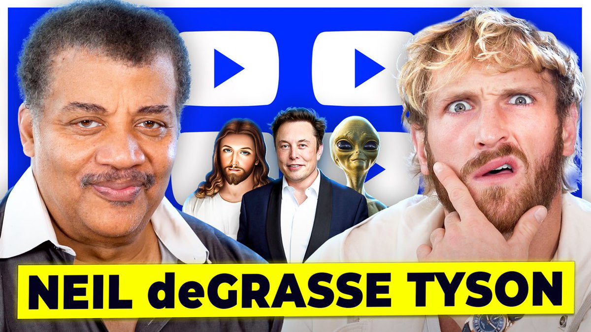 LoganPaul's tweet image. new IMPAULSIVE podcast
Neil deGrasse Tyson &amp;amp; Logan Paul Debate God’s Existence, Why Elon Cant Go to Mars, Exposes Moon Landing 🌕 
watch or get spaghettified

youtu.be/nBoeqXr04eg