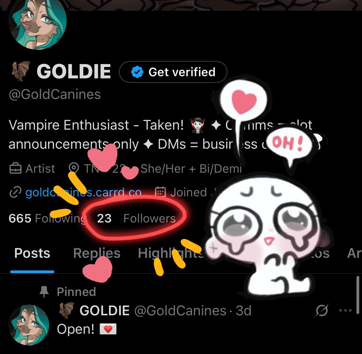 GoldCanines's tweet image. Thank you for 23 followers!!!! ❤️❤️❤️

(Genuinely, I am very thankful that so many enjoy my art 🥹)
