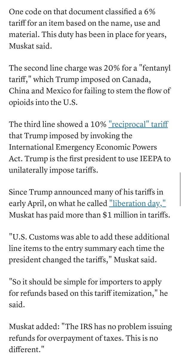 Yep: "If the Supreme Court orders Trump to repay tariffs, U.S. importers say it wouldn’t be ‘messy’" cnbc.com/2025/11/11/tru…