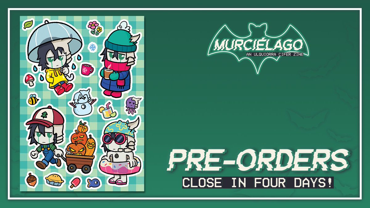 💚PRE-ORDERS CLOSE IN 4 DAYS💚

4 DAYS until pre-orders close and Ulquiorra is preparing for all of the occasions after pre-orders!  

🔽Shop🔽
ulquiorrazine.bigcartel.com