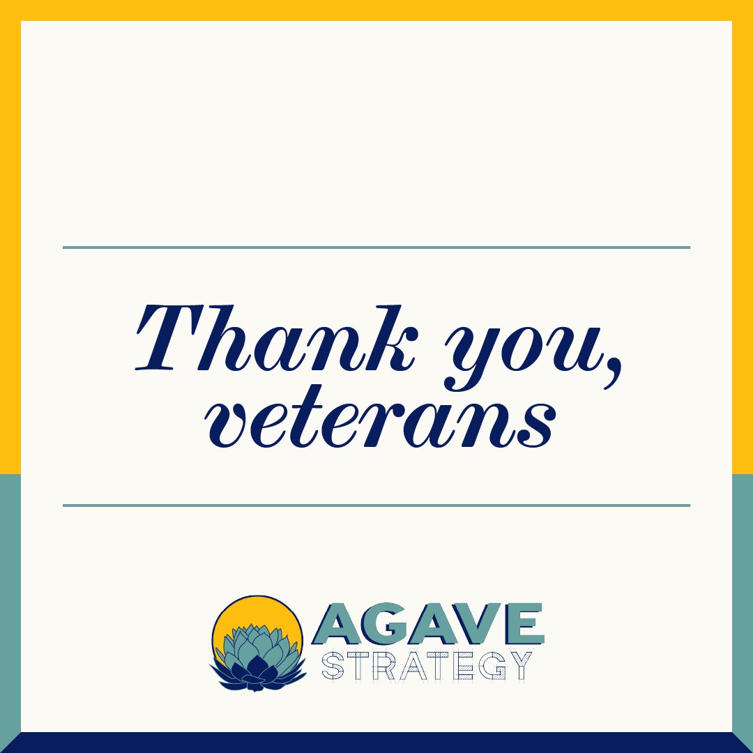 AgaveStrategy's tweet image. Agave Strategy is proud to be veteran-owned. We wish a restful Veterans Day to all who served and to their communities of support!