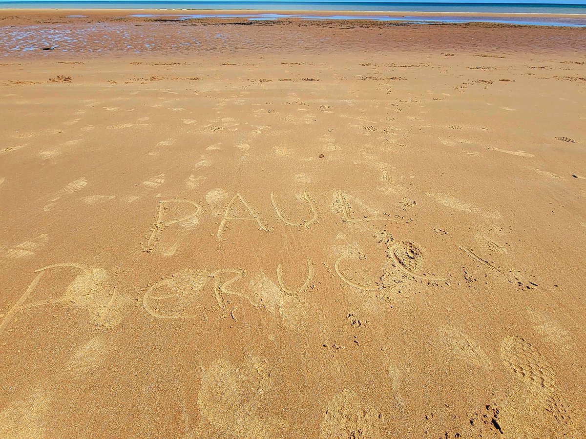 Got to write my grandfathers name in the sand at Normandy.  The same beach he crossed so many years ago.