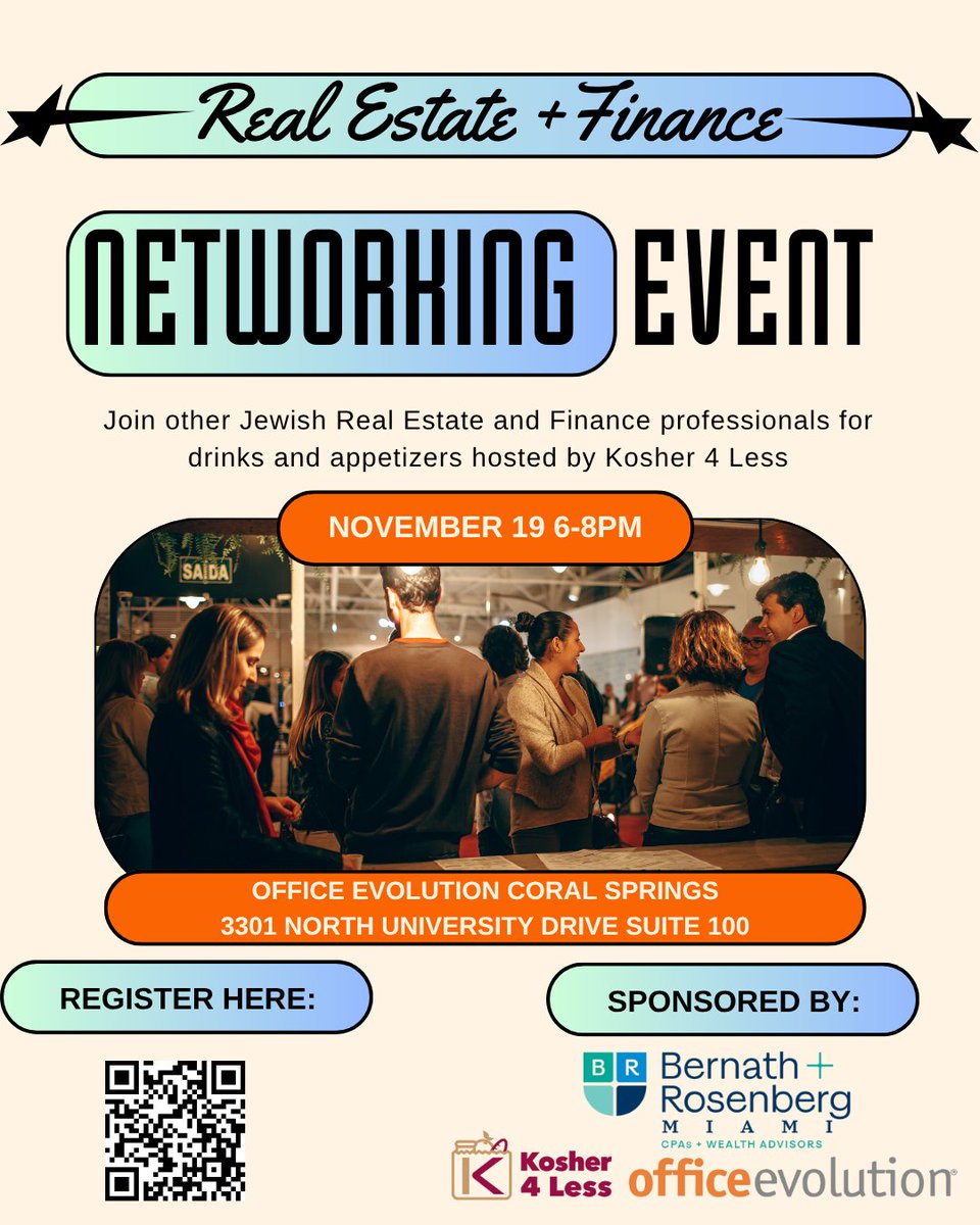 Kosher4Less's tweet image. It’s Back! Jewish Real Estate &amp;amp; Finance Professional Meet-Up

Join top Jewish professionals in real estate, finance, and related fields for an evening of networking, deal-making, and community.

Free admission — limited spots available!
Register now:

K4LRealestate2.eventbrite.com